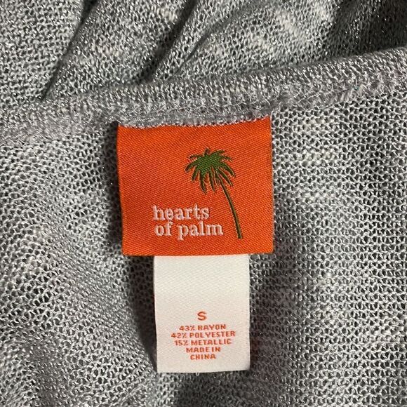 Heart of Palm Womens Swifty Gray Metallic Silver Open Face Cardigan Sz Small NWT - Picture 8 of 9
